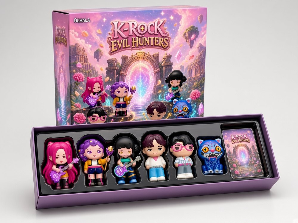 K-ROCK 6-piece box open with all six characters and the story card