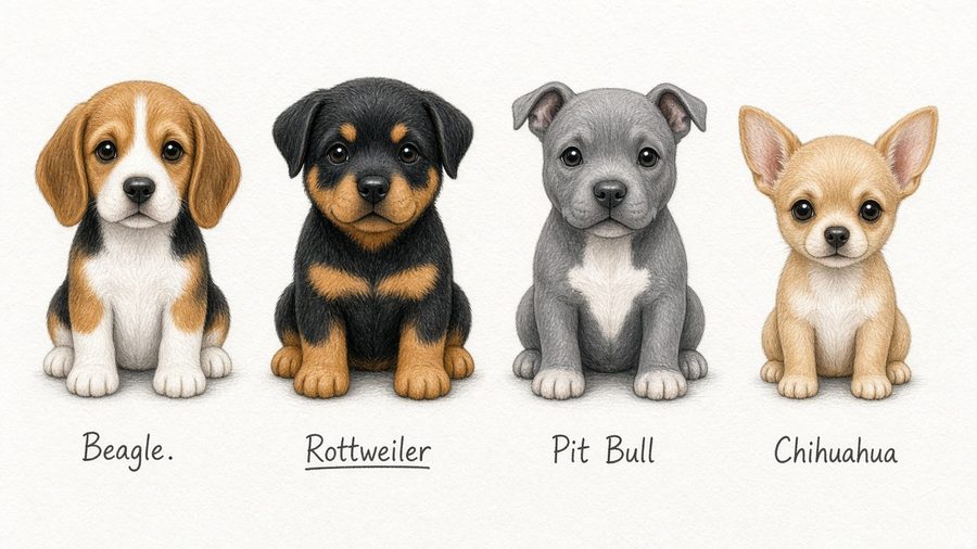 Dog breed squishies, concept art