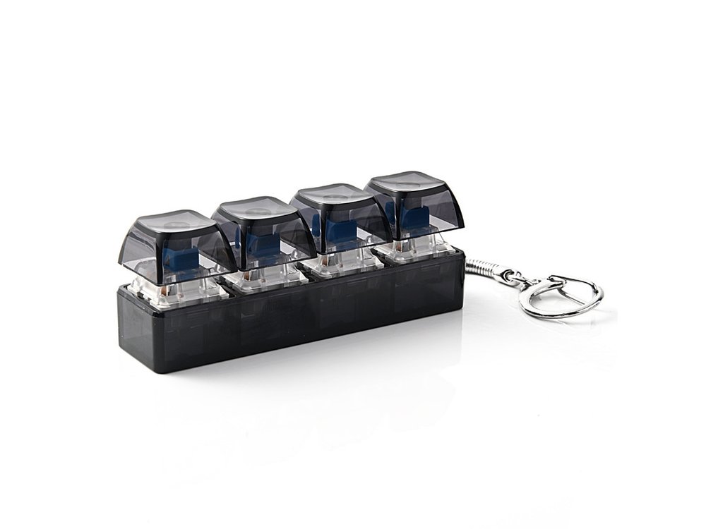4-key black clicker keychain, no light