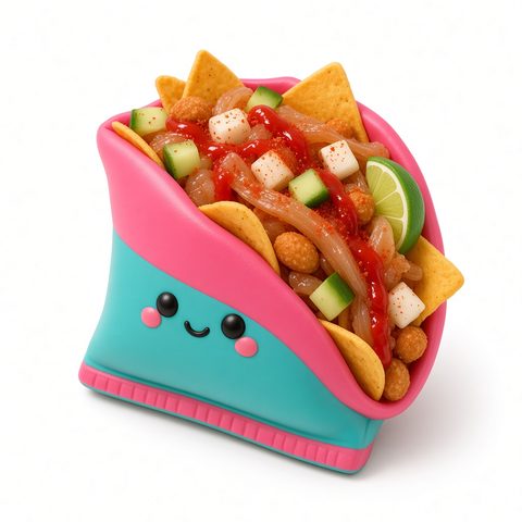 Chip bag with toppings squishy