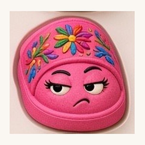 Pink embroidered chancla squishy